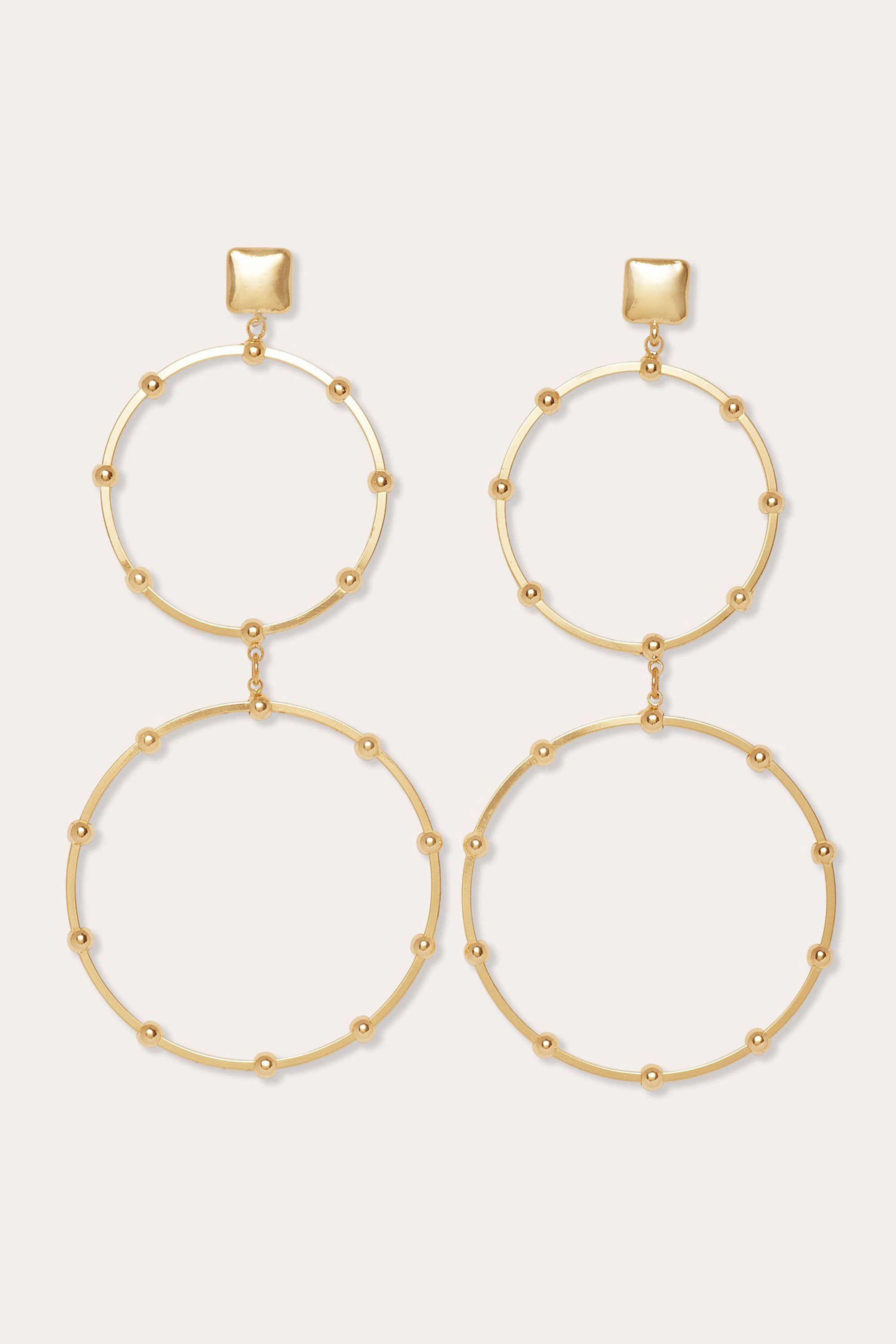 Kairi Stacked Hoop Earrings in gold | Ramy Brook
