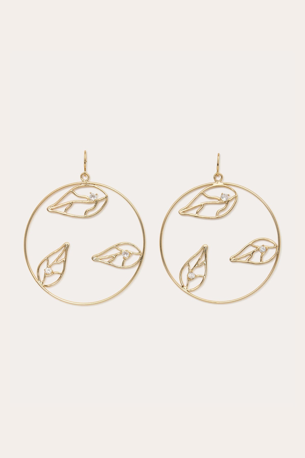 Abrie Leaf Hoop Earrings view 1