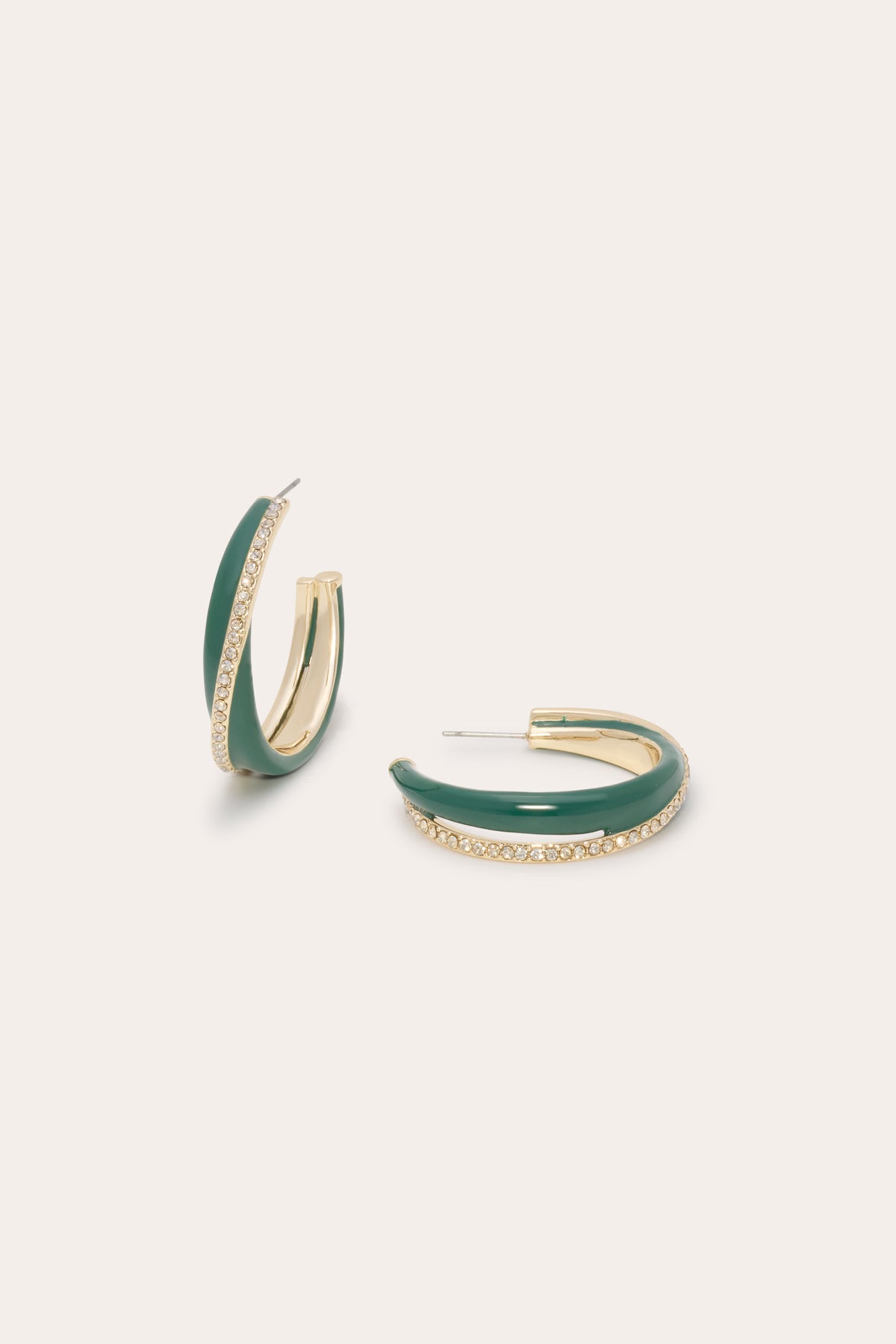 Mila Small Crystal Hoops view 1