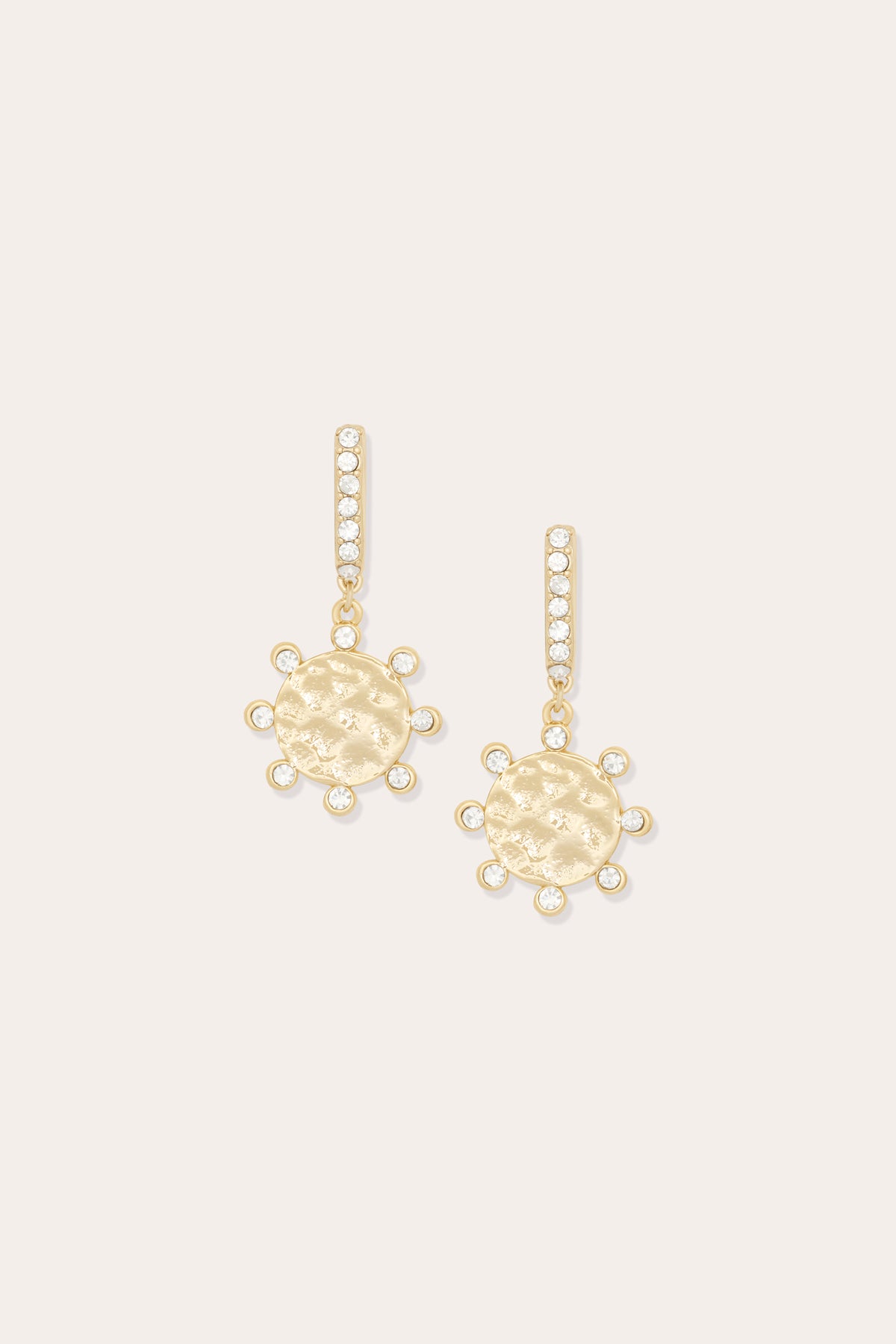 Vienna Hammered Crystal Earrings view 1