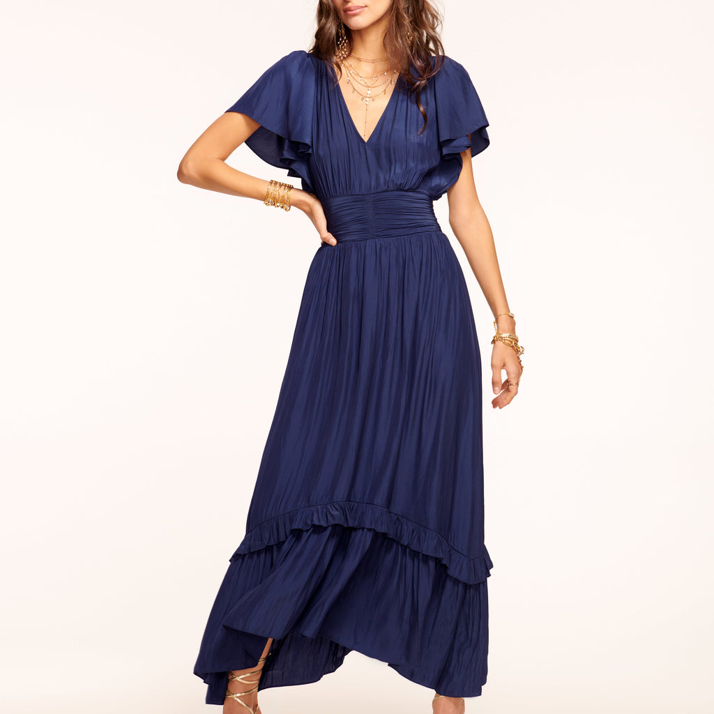 monochrome maxi dress Velvet and satin maxi dress with a side slit 36 (FR) / Black-White