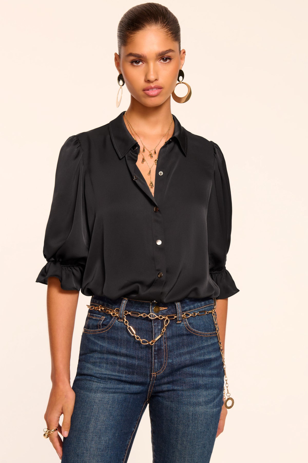 Dina Button Down Bodysuit view 1