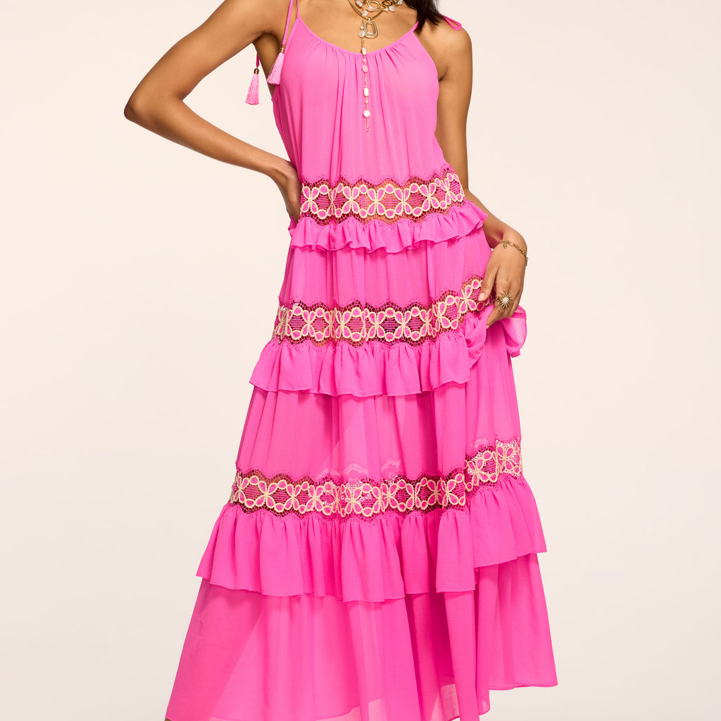 Ramy Brook Lisbeth Coverup Midi Dress in Radiant Pink
