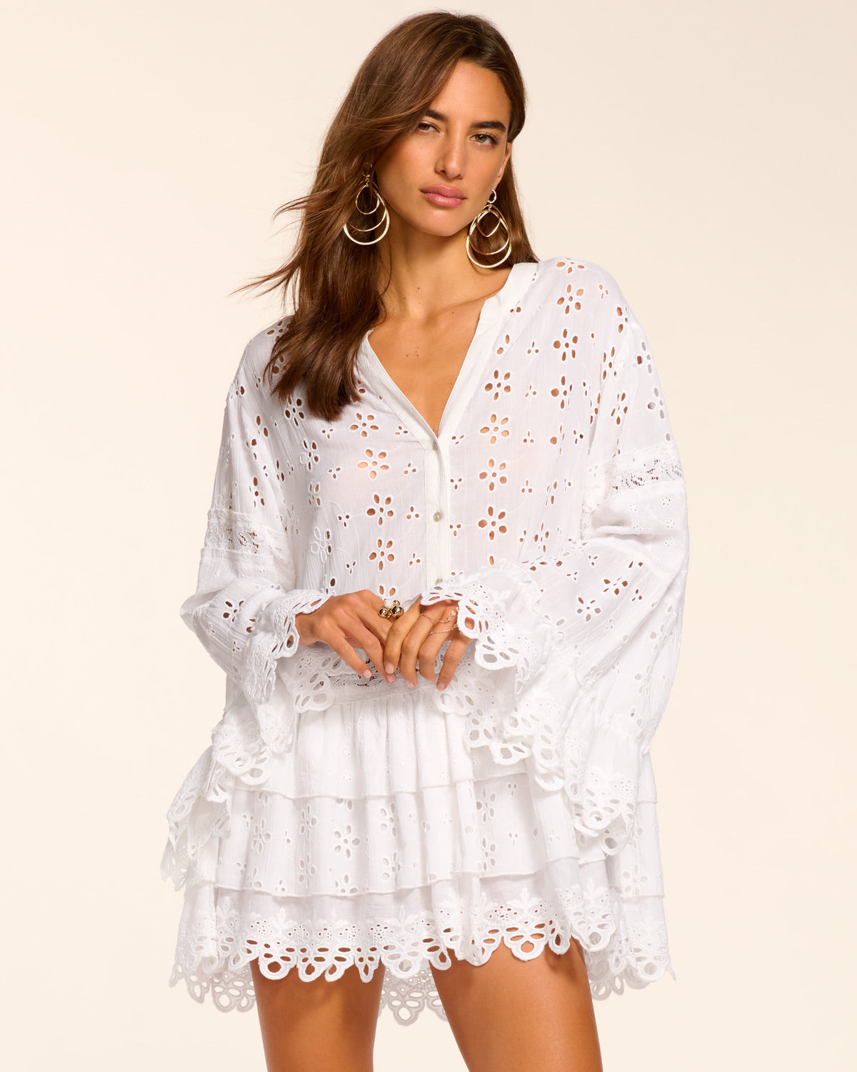 Roxanne Cotton Eyelet Coverup Mini Dress view 1