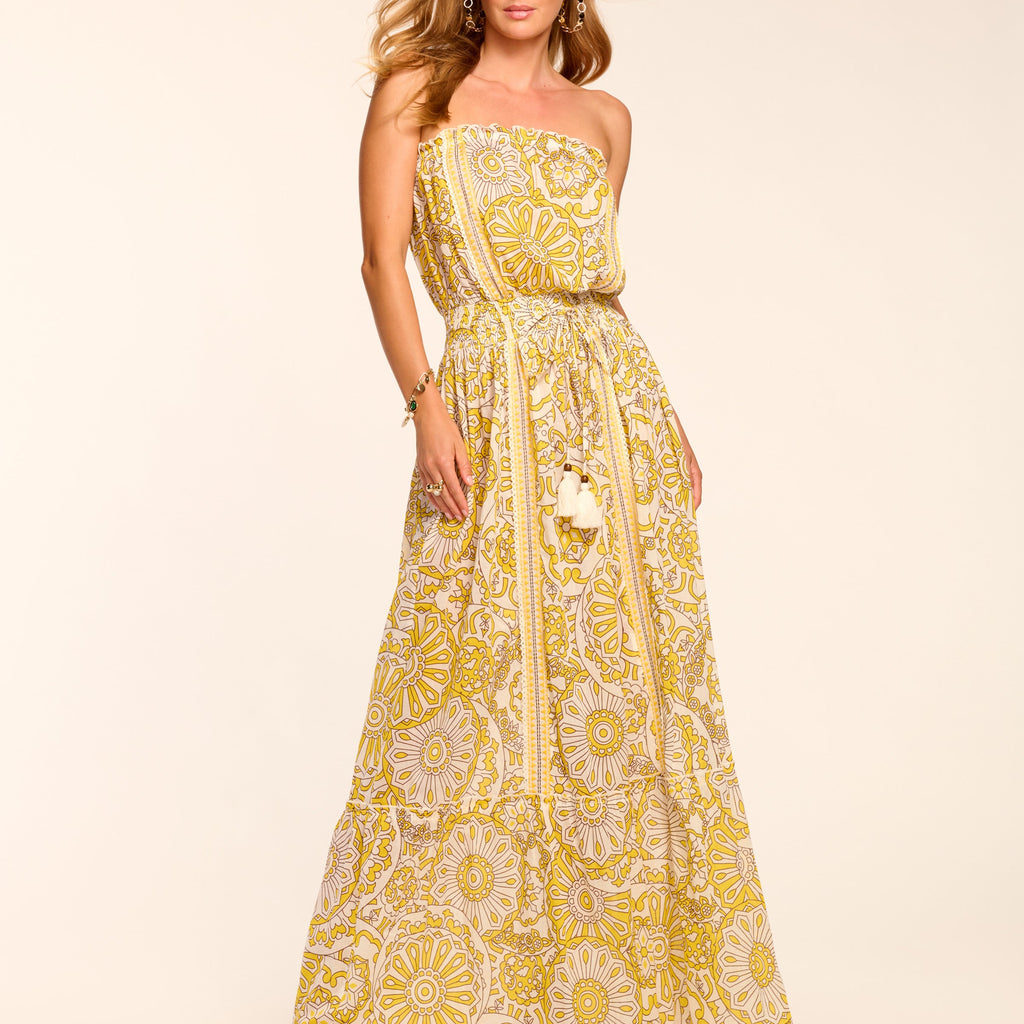 Ramy Brook Women's Nadine Cotton Strapless Coverup Maxi Dress - Yellow