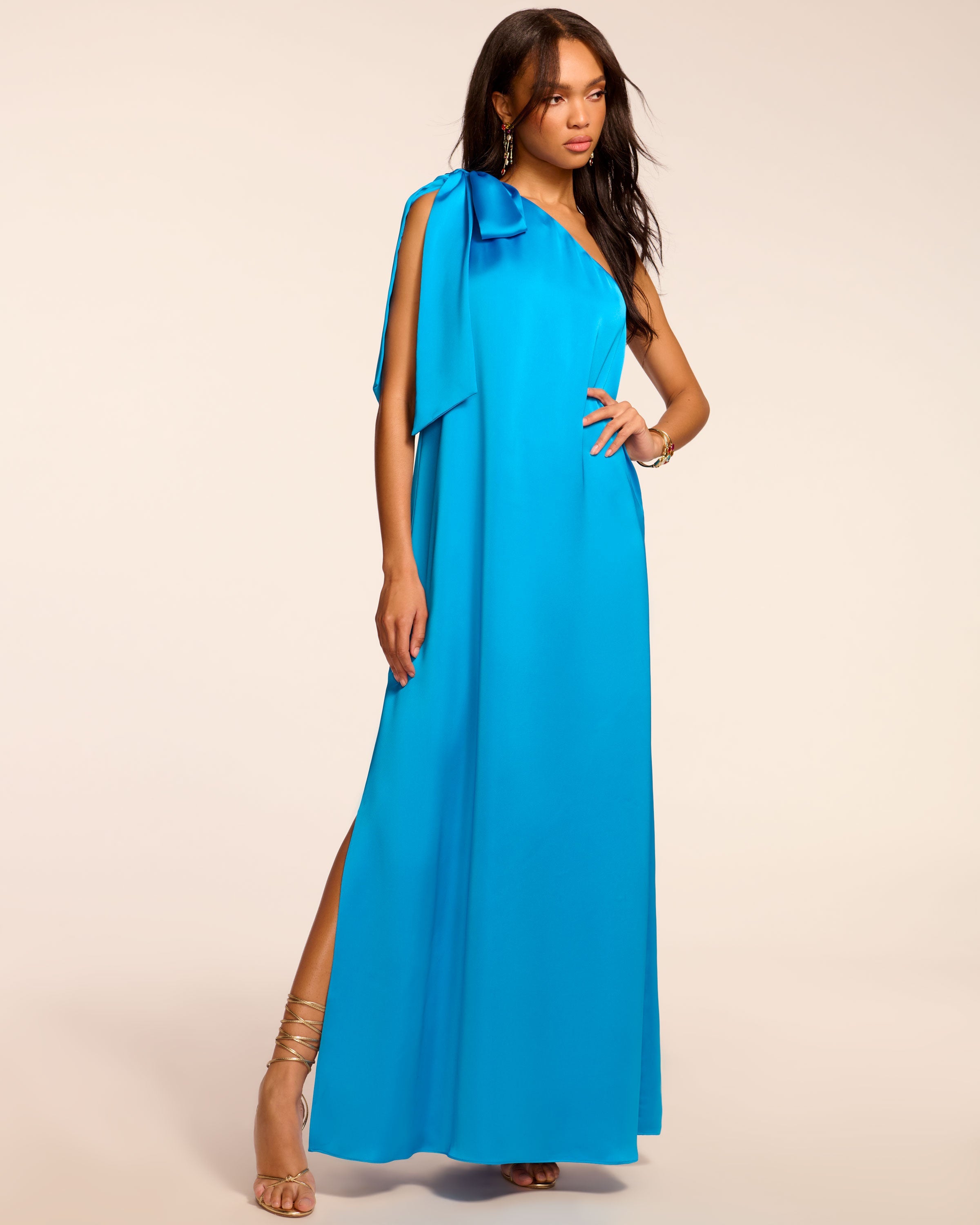 Benita One-Shoulder Gown in royale blue | Ramy Brook