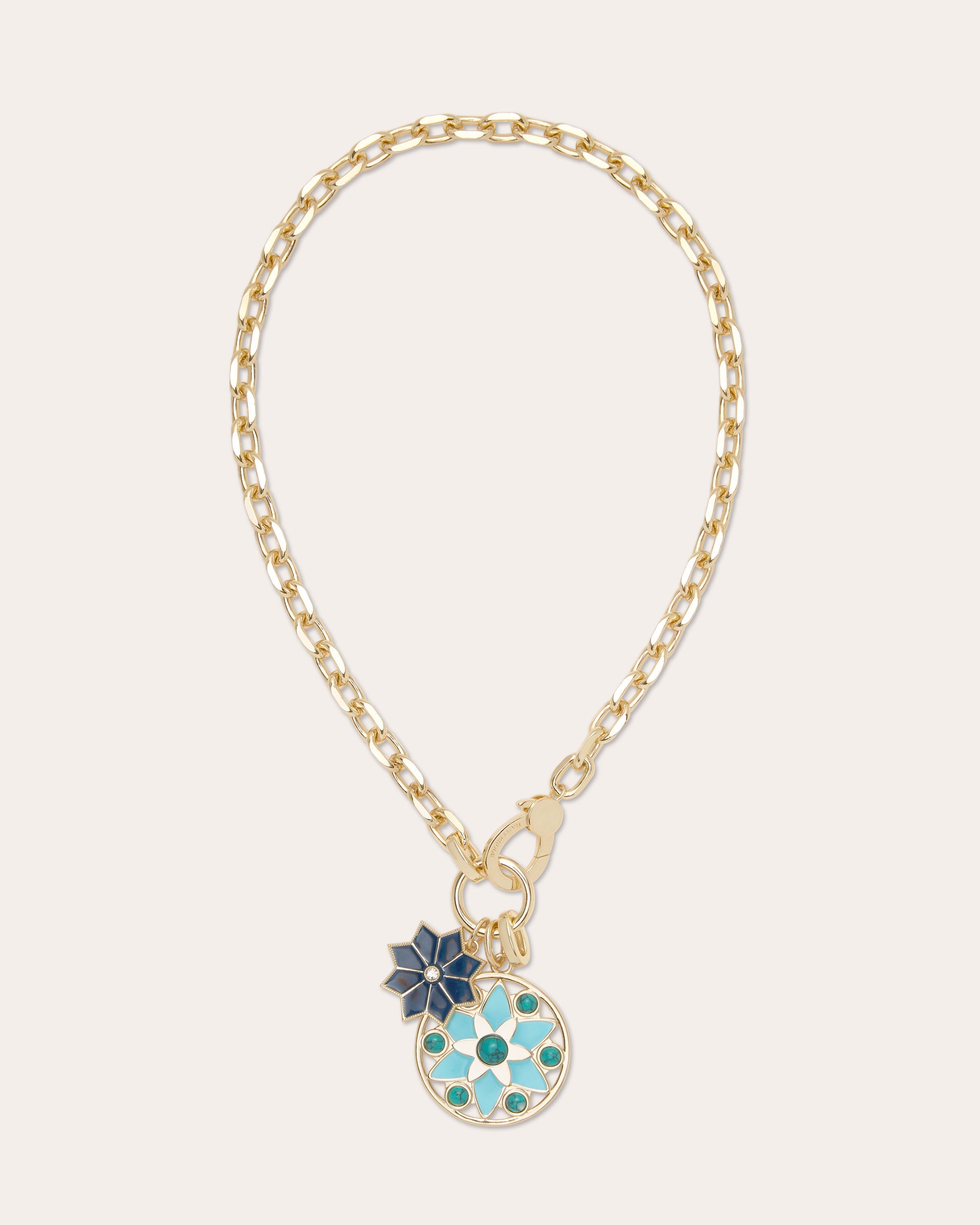 Deepika Enamel Charm Necklace in gold | Ramy Brook