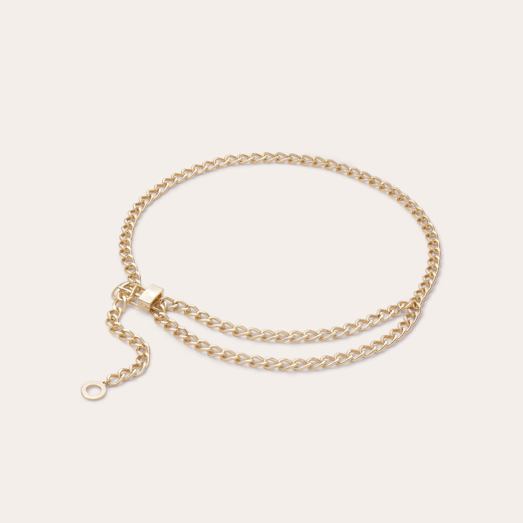 Emelia Buckle Chain Belt in gold | Ramy Brook display picture 2