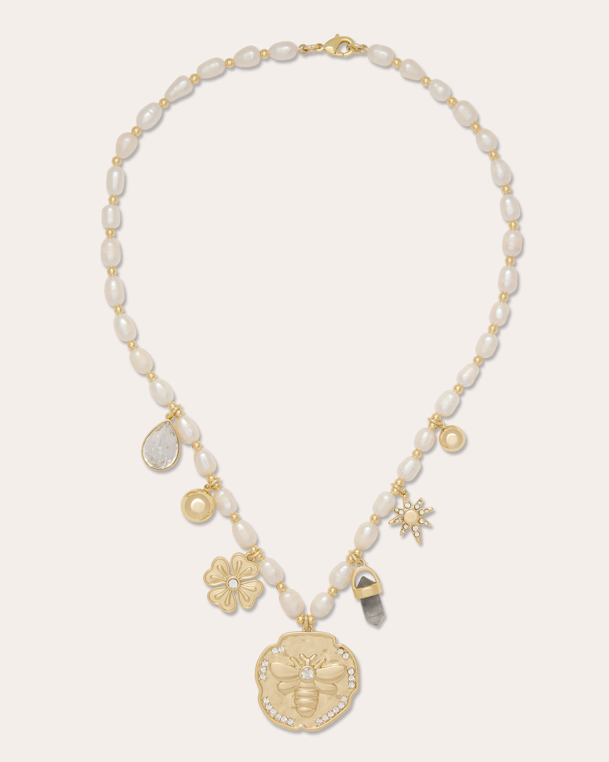 Lia Pearl Charm Necklace view 1
