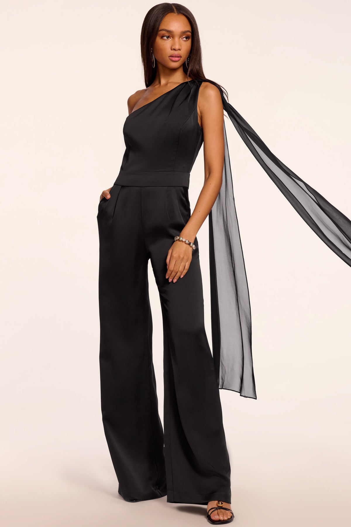 Genny One-Shoulder Wide Leg Jumpsuit view 1