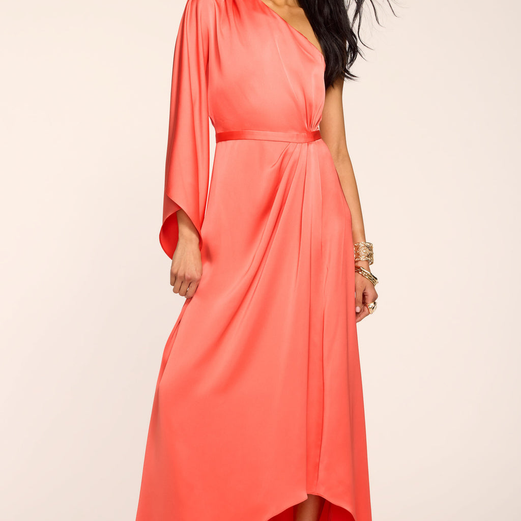Ramy Brook Opal One-Shoulder Gown in Coral - 2 Ramy Brook Opal One-Shoulder Gown in Coral - 2