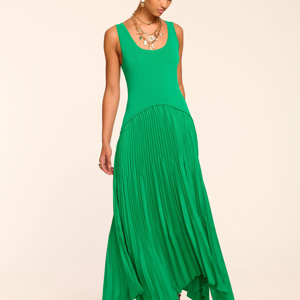 Davinia Knit Combo Pleated Maxi Dress Davinia Knit Combo Pleated Maxi Dress