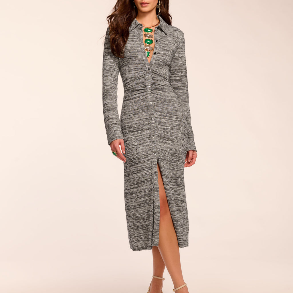 rachelle-long-sleeve-ruched-lurex-knit-midi-dress-in-black-marled