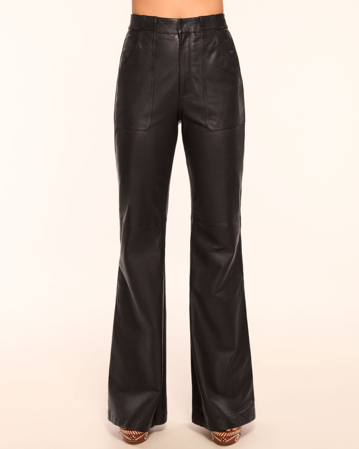 Theodora Leather High-Rise Wide Leg Pant view 1