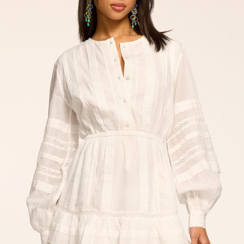 knee length dresses for ladies Aria Tiered Ruffle Mini Dress • Shop American Threads Online Boutique Azalea / L