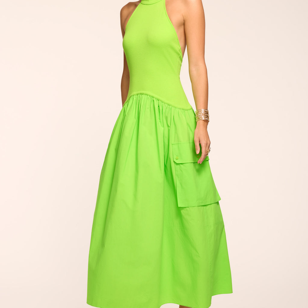 lime green halter neck dress AKIRA Beach Then Club Maxi In Cut in our premium lime green jersey Soleia Plus Size Women's Sexy