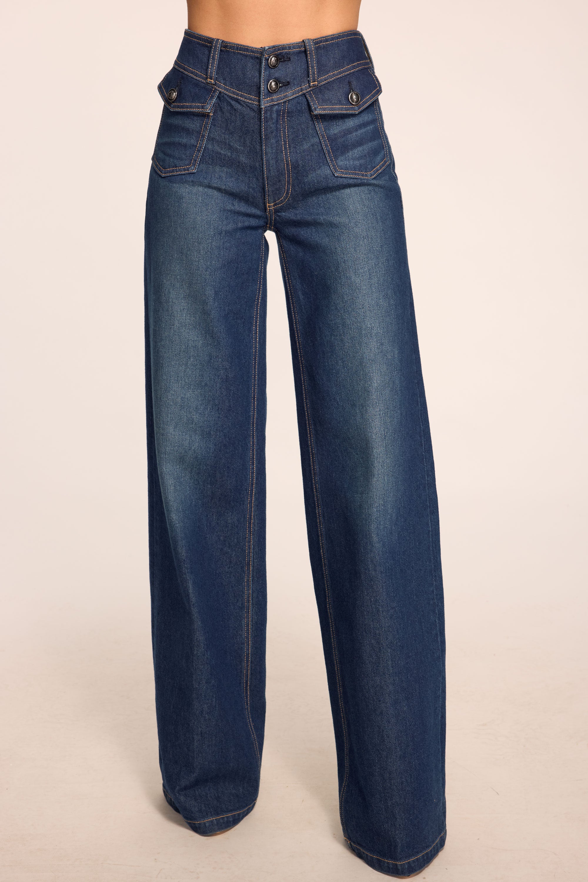 Ciara Wide Leg Jean in dark fade | Ramy Brook