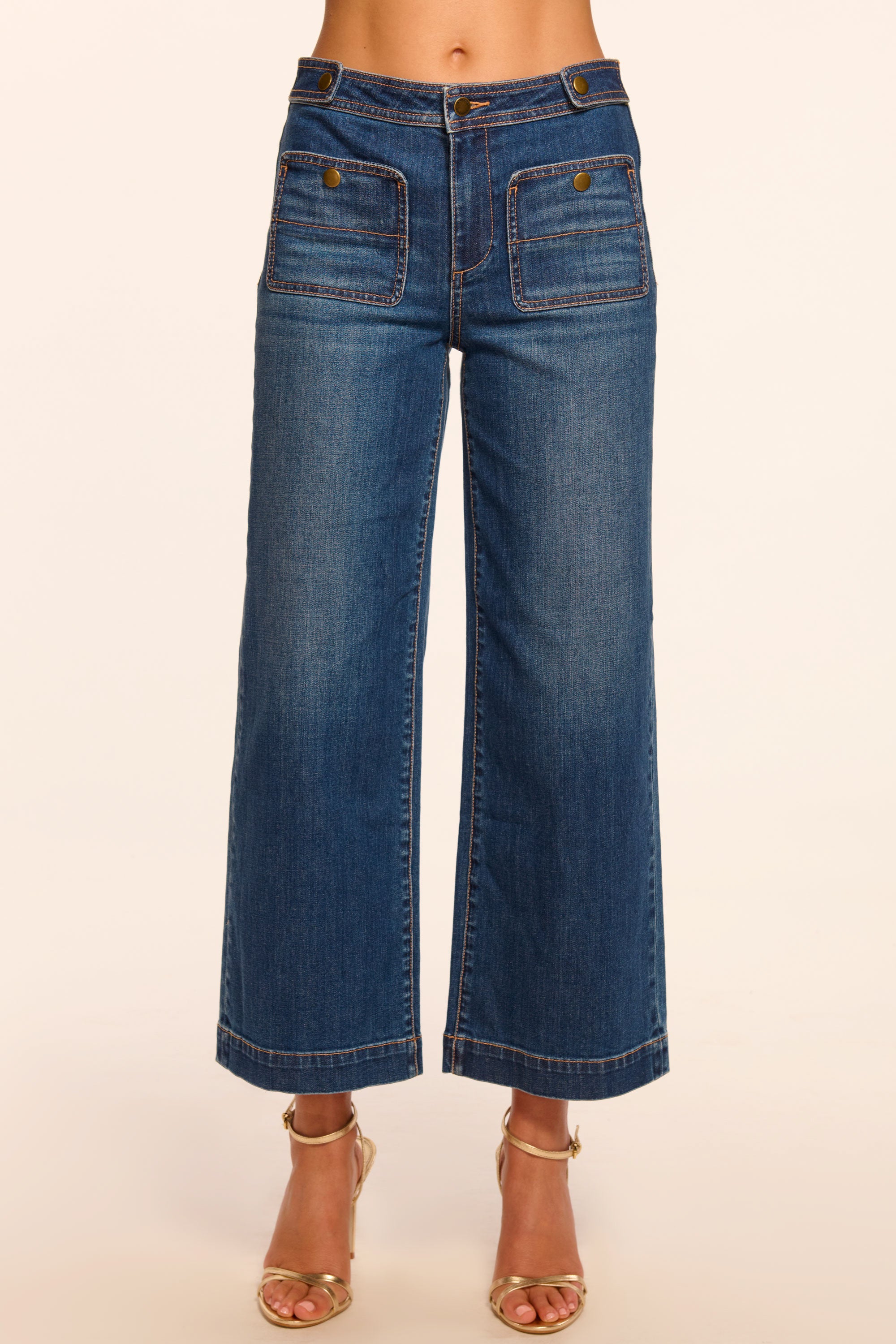 Gemma Mid-Rise Cropped Jean in medium wash | Ramy Brook