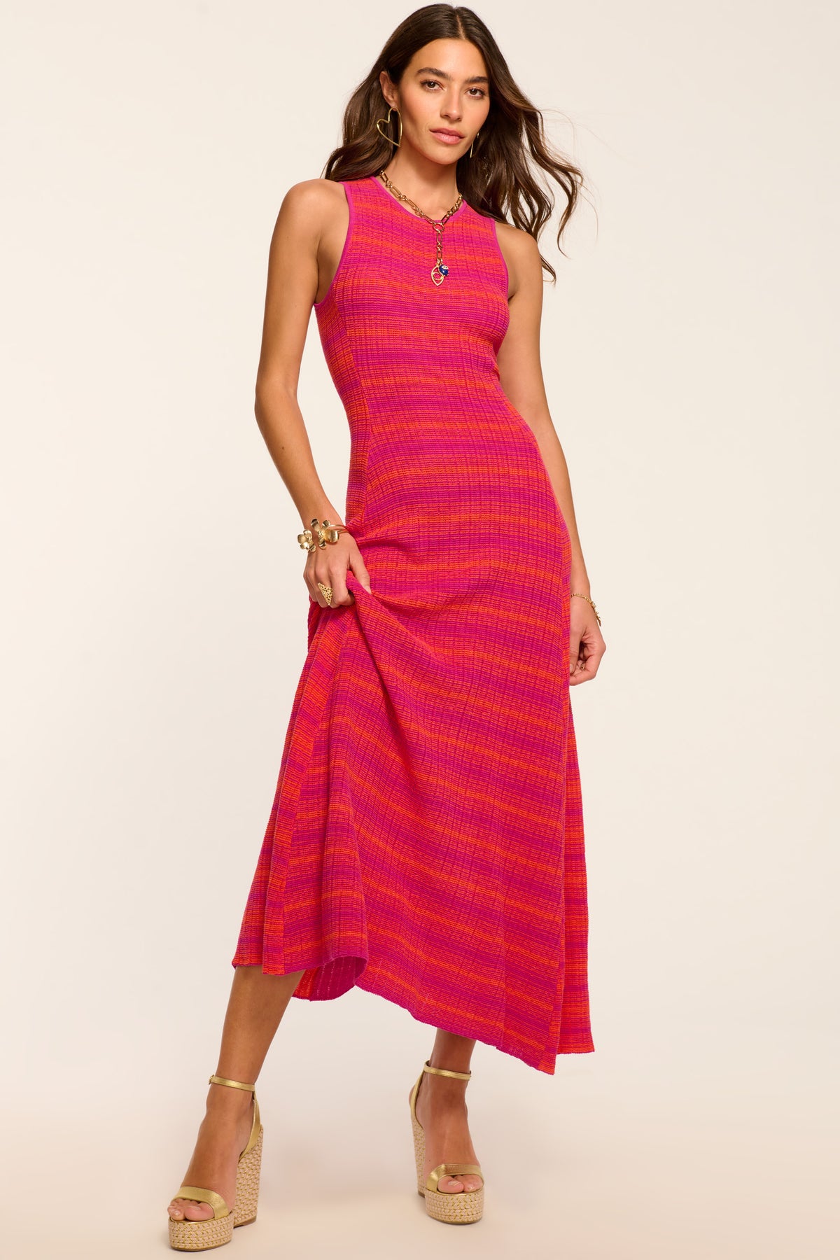 Nora Textured Knit High Neck Dress view 1