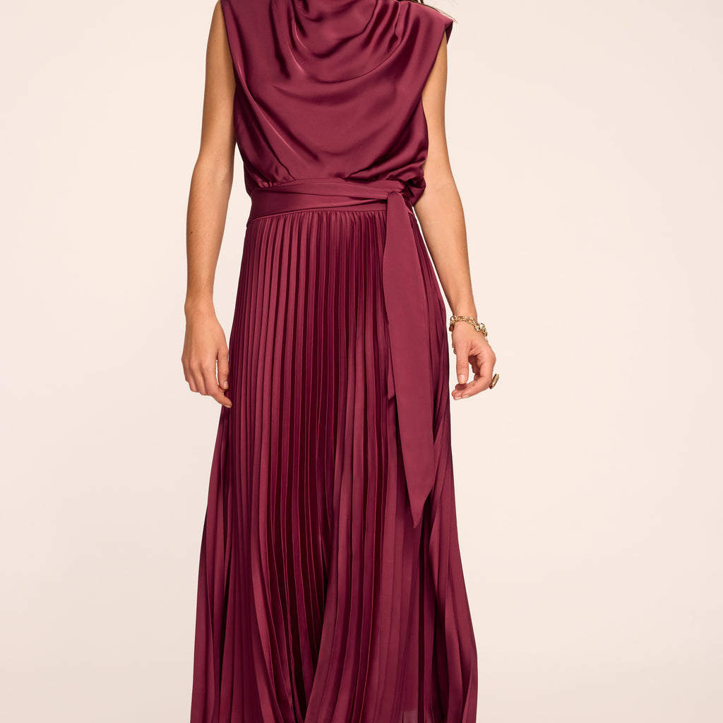 cranberry formal dress Farah Draped Maxi in Size:M 10 BFCM25ME Key Features Gray Green Mermaid Sweep