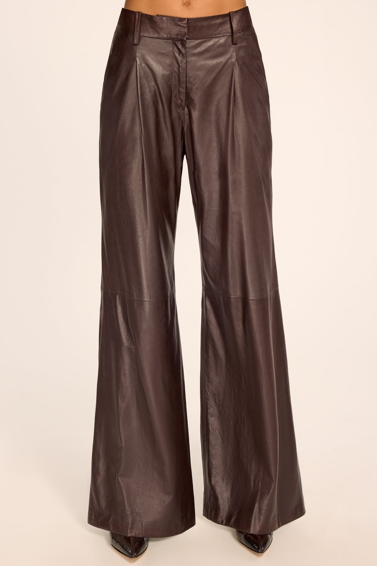 Eliza Leather Pleated Pant view 1