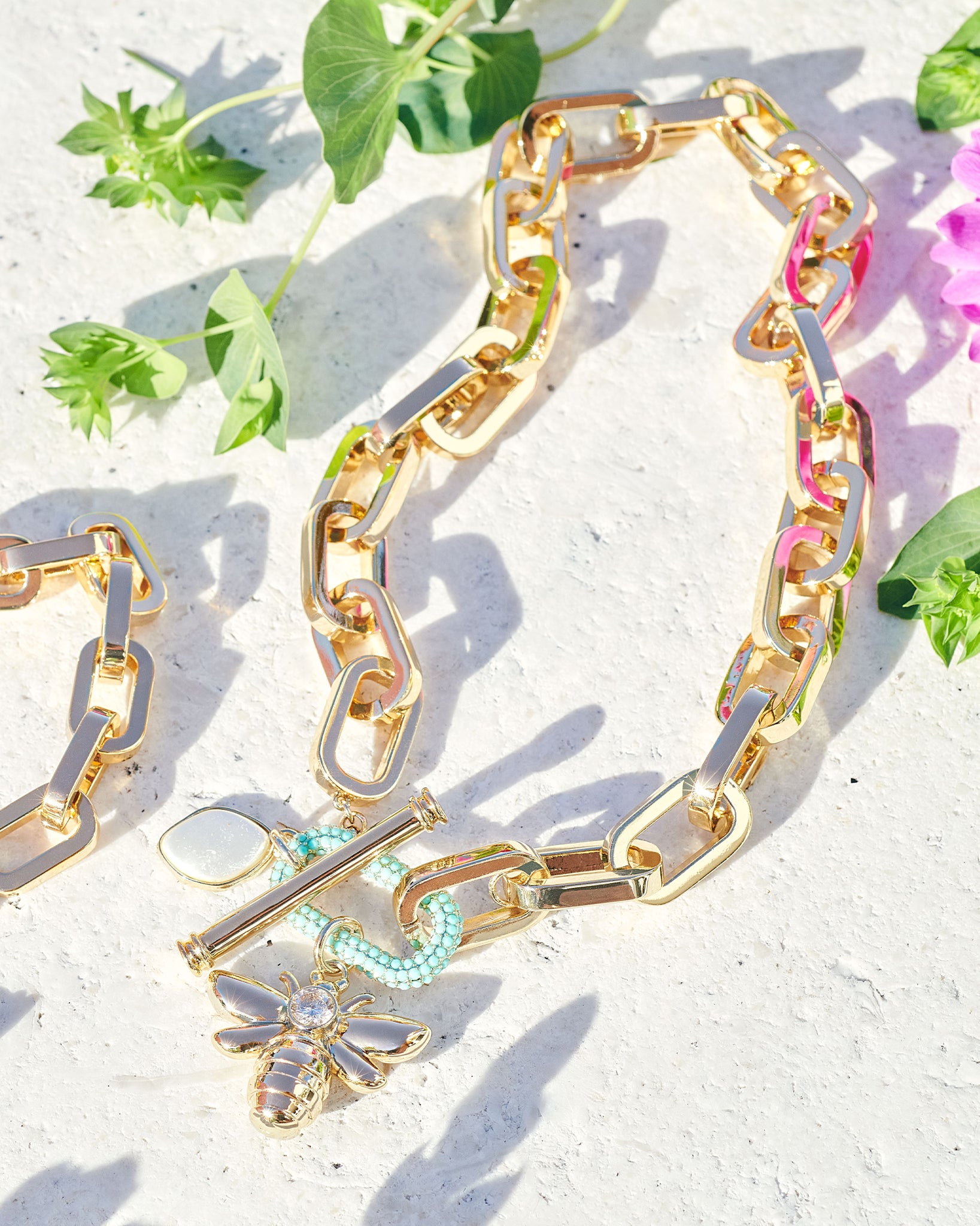 Daisy Bee Toggle Necklace in gold | Ramy Brook