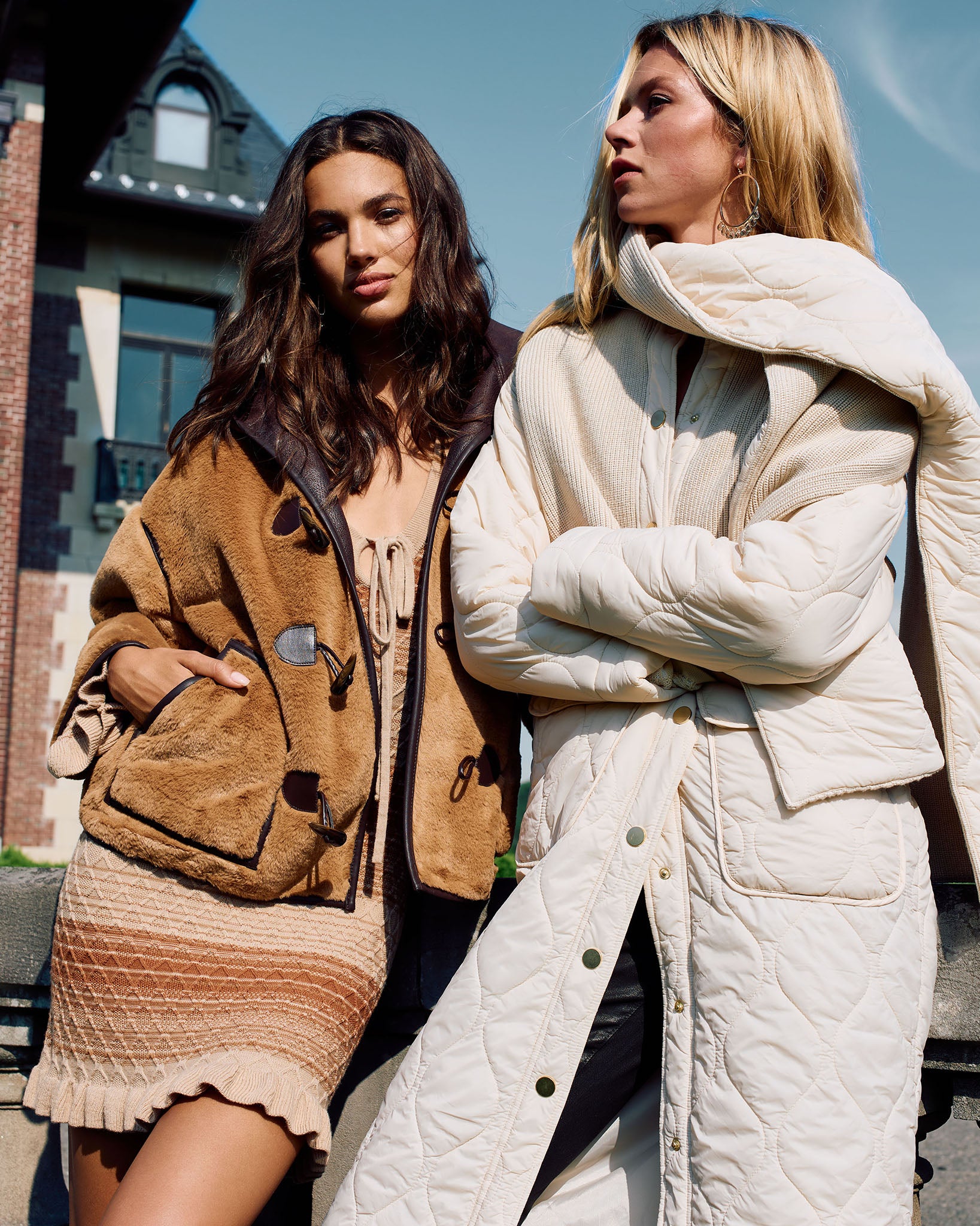 Lucy Faux Fur Coat in camel | Ramy Brook