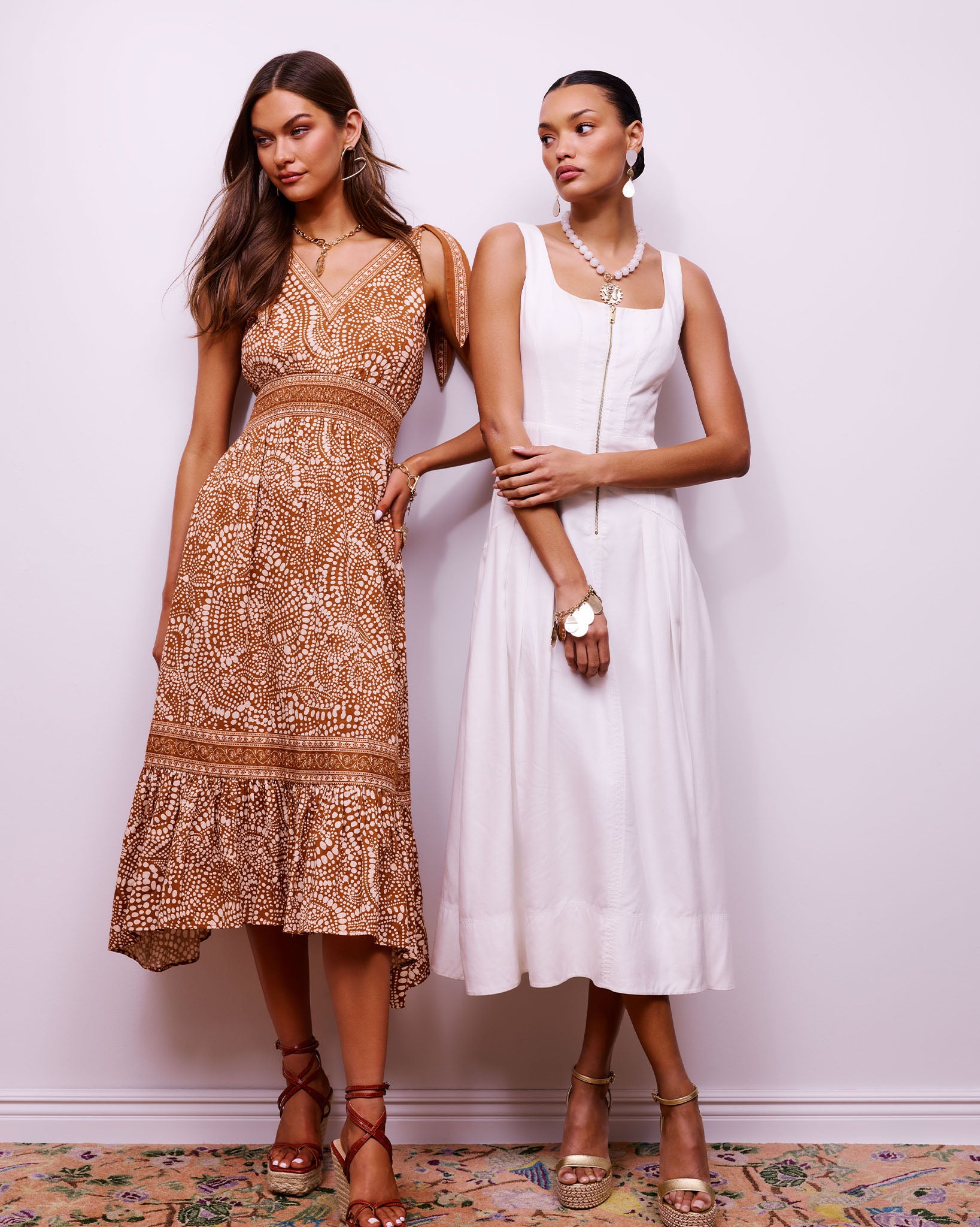 Moira Zip Front Midi Dress in ivory | Ramy Brook