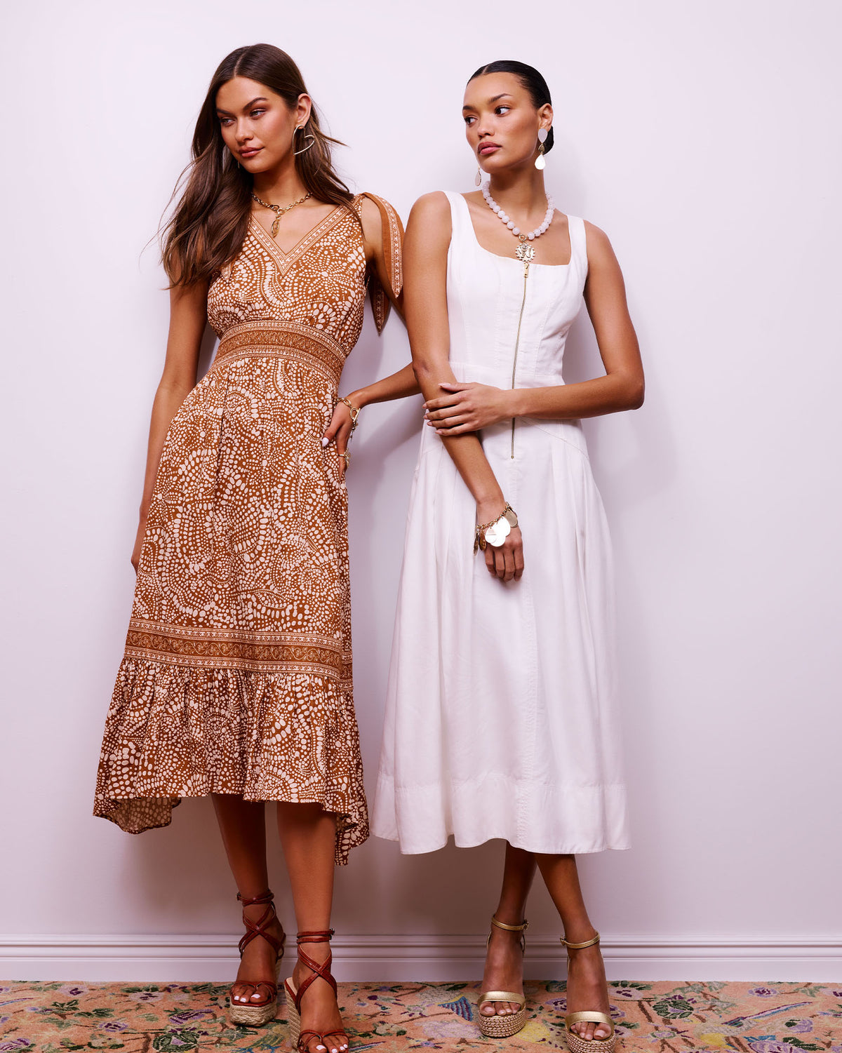 Moira Zip Front Midi Dress in ivory | Ramy Brook