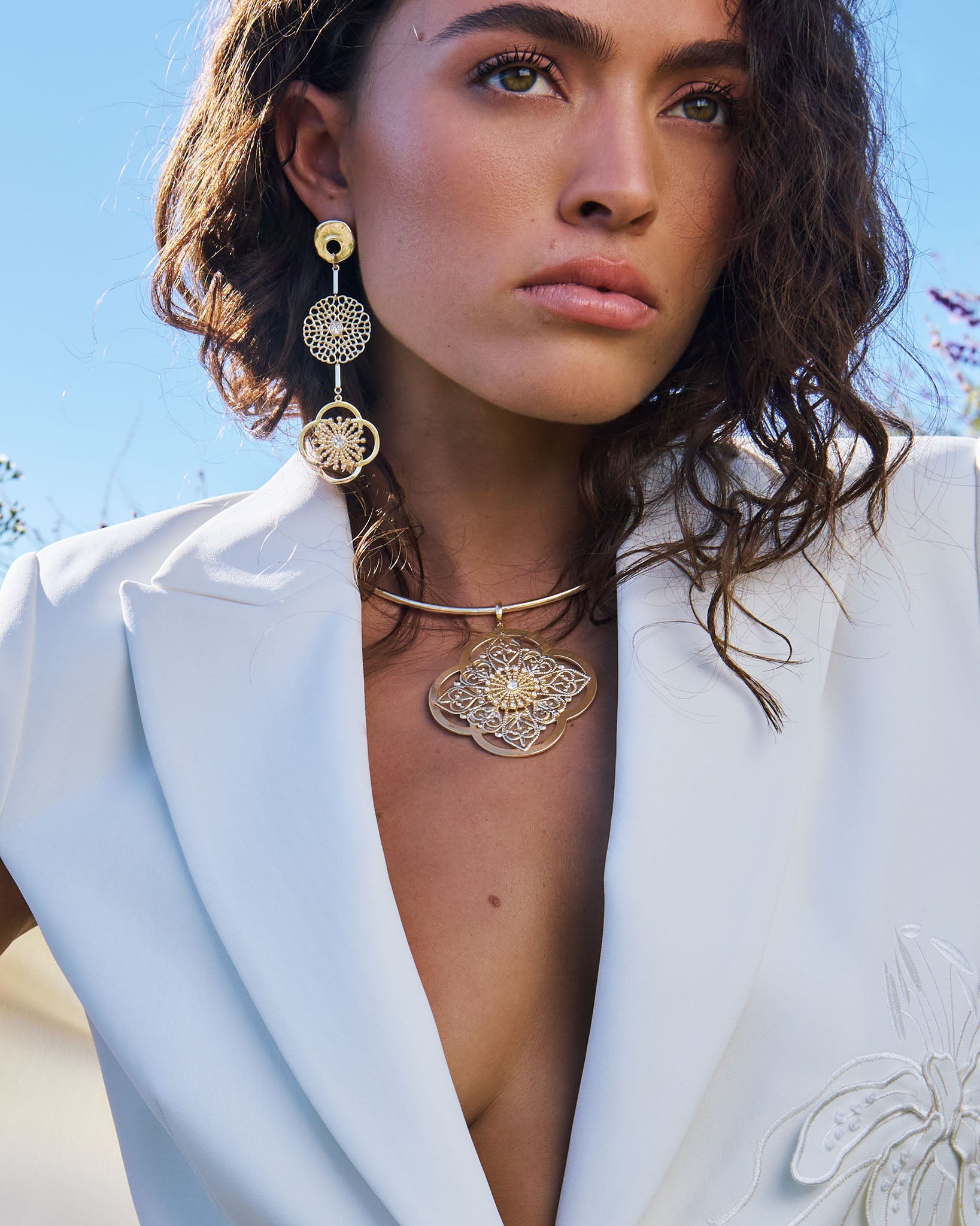 Laya Medallion Necklace in gold | Ramy Brook