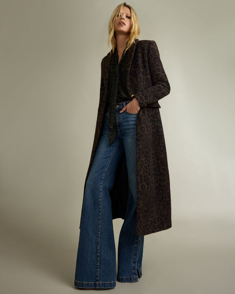 TENDERLOIN　SLUB EMBROIDERY COAT　ショップコート Julia Printed Wool Blend Coat in olive animal | Ramy Brook