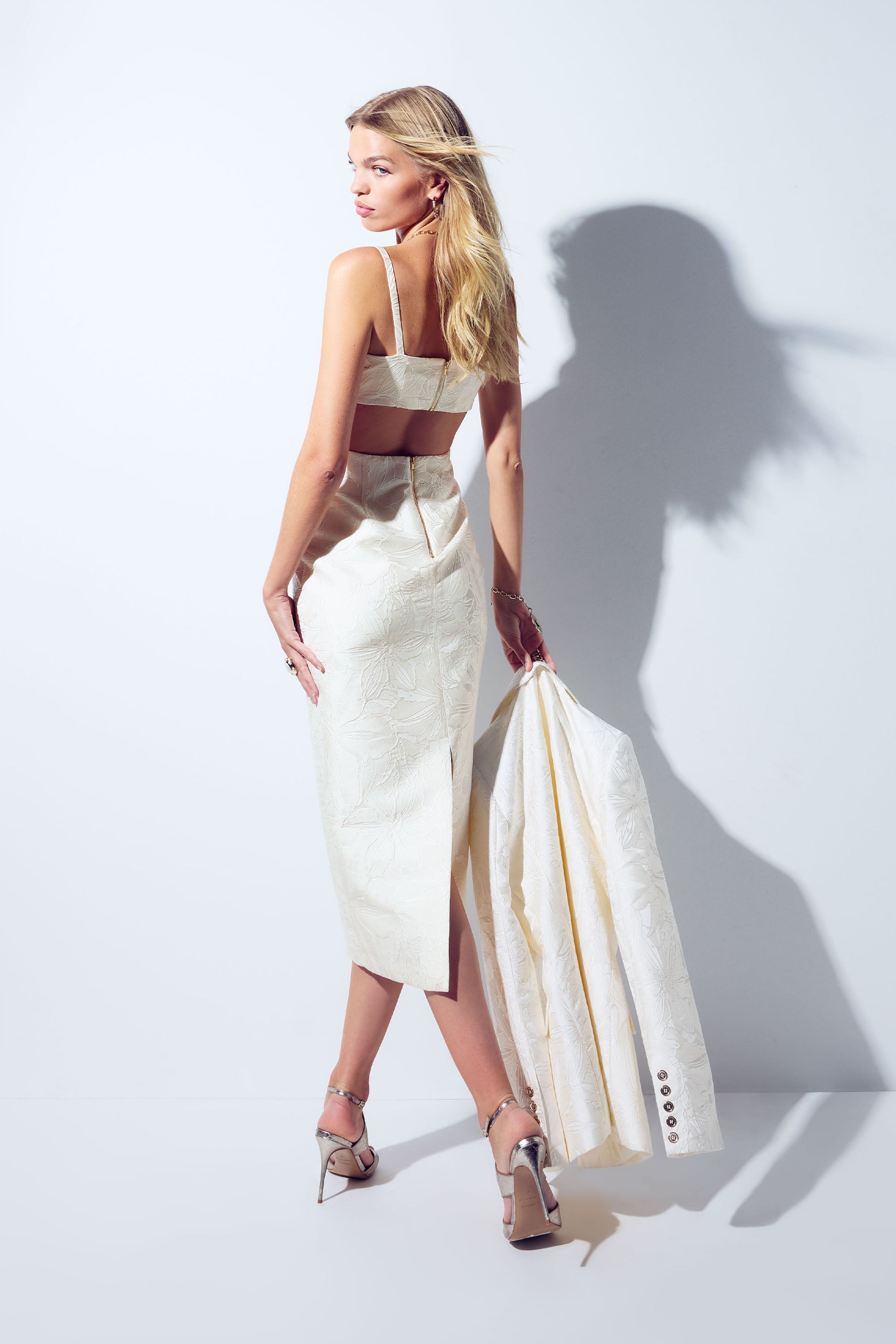 Alani Jacquard Tailored Blazer in ivory jacquard | Ramy Brook
