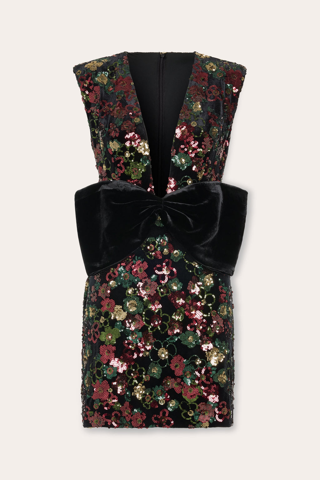 Kimberly Sequin V-Neck Mini Dress in floral sequin