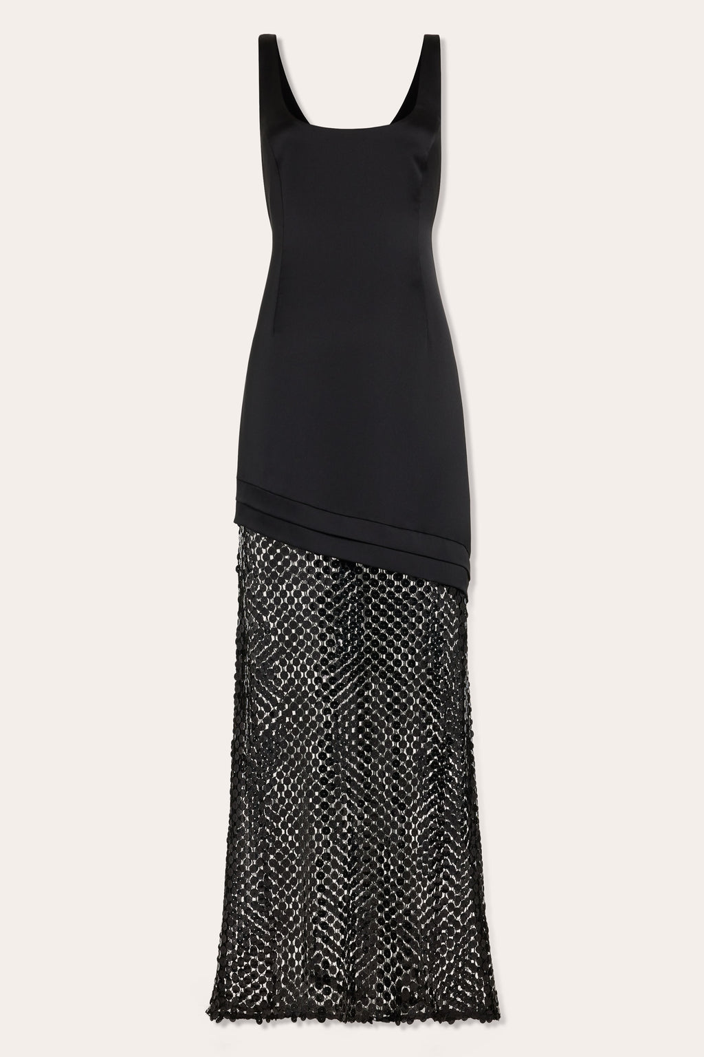 black mesh and sequin dress Blossom Combo Gown in style-short sleeve sheer mesh knit dress Women's Ruched Dresses | Shoe Size:13M