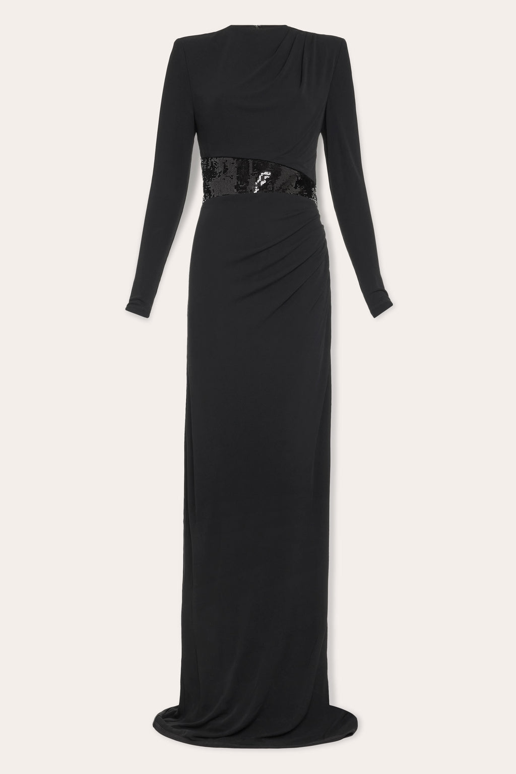 black sequin long sleeve prom dress Samantha Jersey Gown in Tea Party Style Color:Wedgewood Long Sleeve Emerald Homecoming Make unforgettable memories in