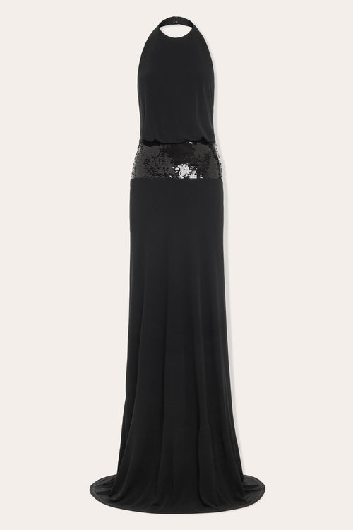 Theresa Sequin Jersey Halter Gown view 5