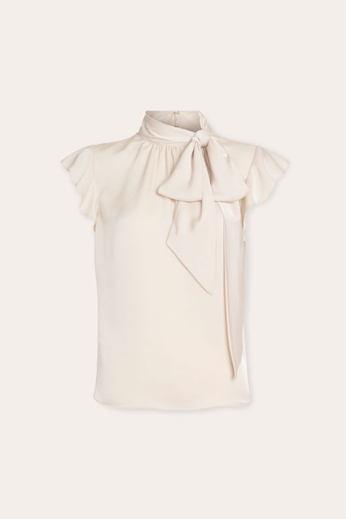 Balinda Tie Neck Short Sleeve Blouse view 4