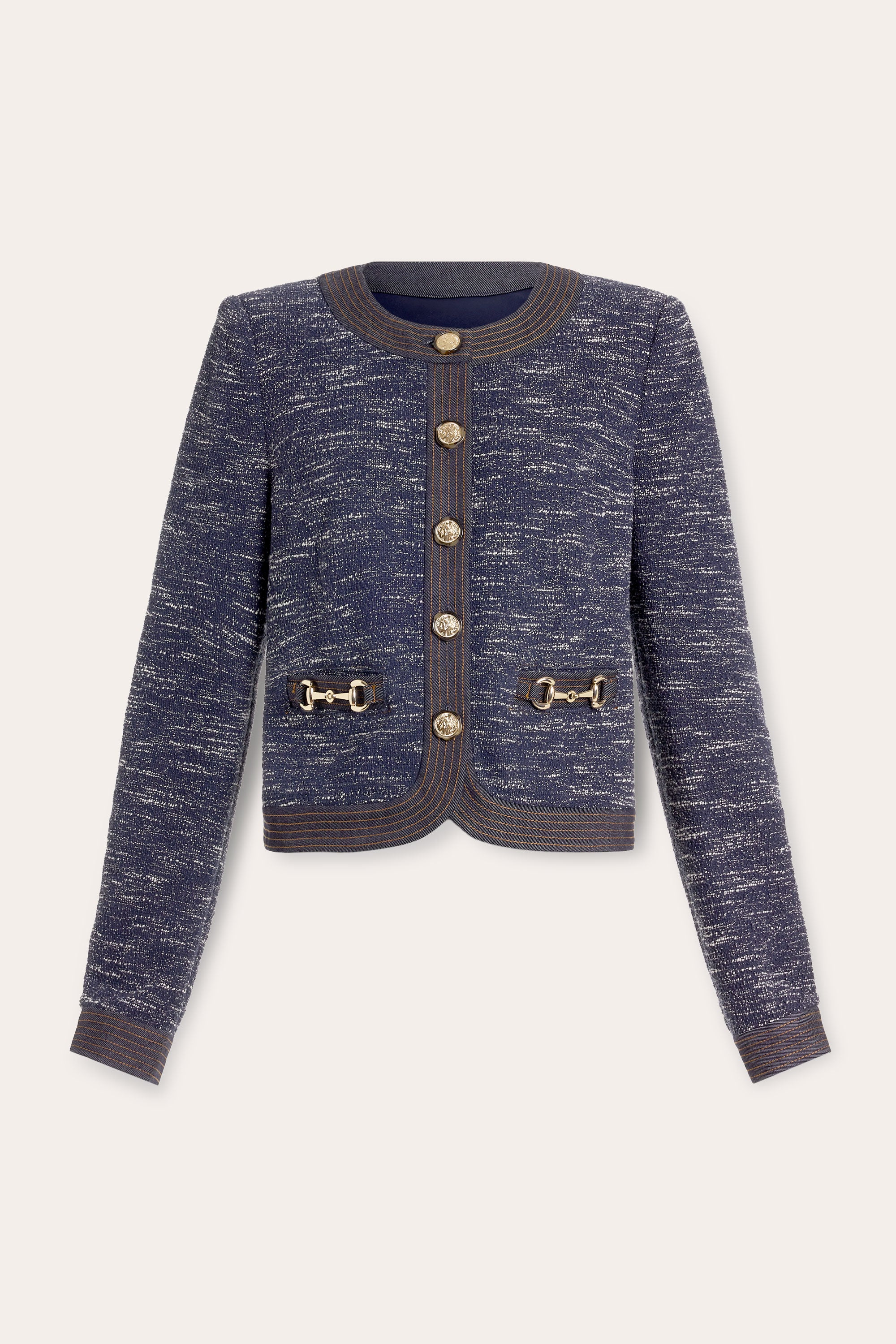 Delia Tweed Jacket in navy tweed | Ramy Brook