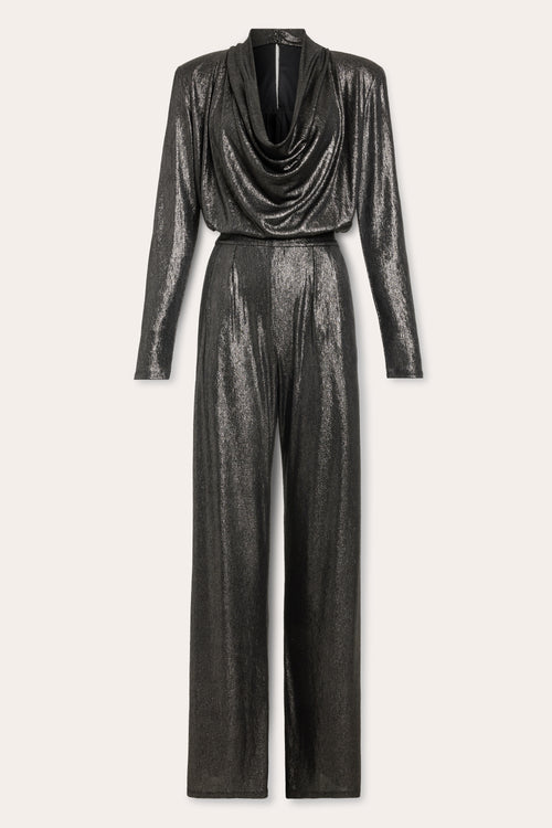 Eden Metallic Jersey Long Sleeve Jumpsuit view 5