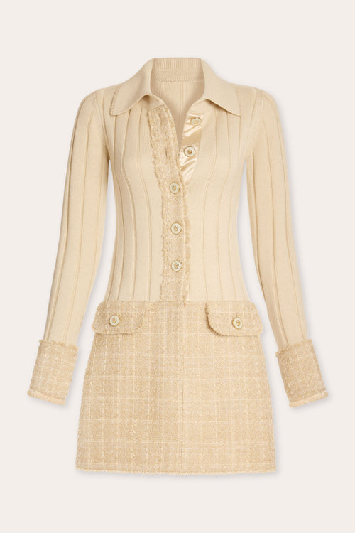 Ellen Lurex Tweed Collared Mini Dress view 7