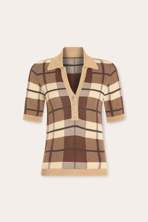 Melanie Plaid Short Sleeve Sweater view 4