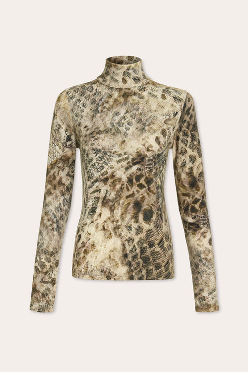 Thea Printed Knit Turtleneck Top view 4