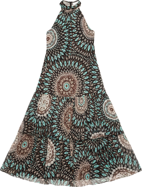 River Printed Silk Maxi Dress view 6