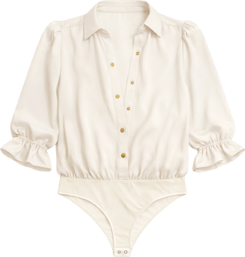 Dina Button Down Bodysuit view 4