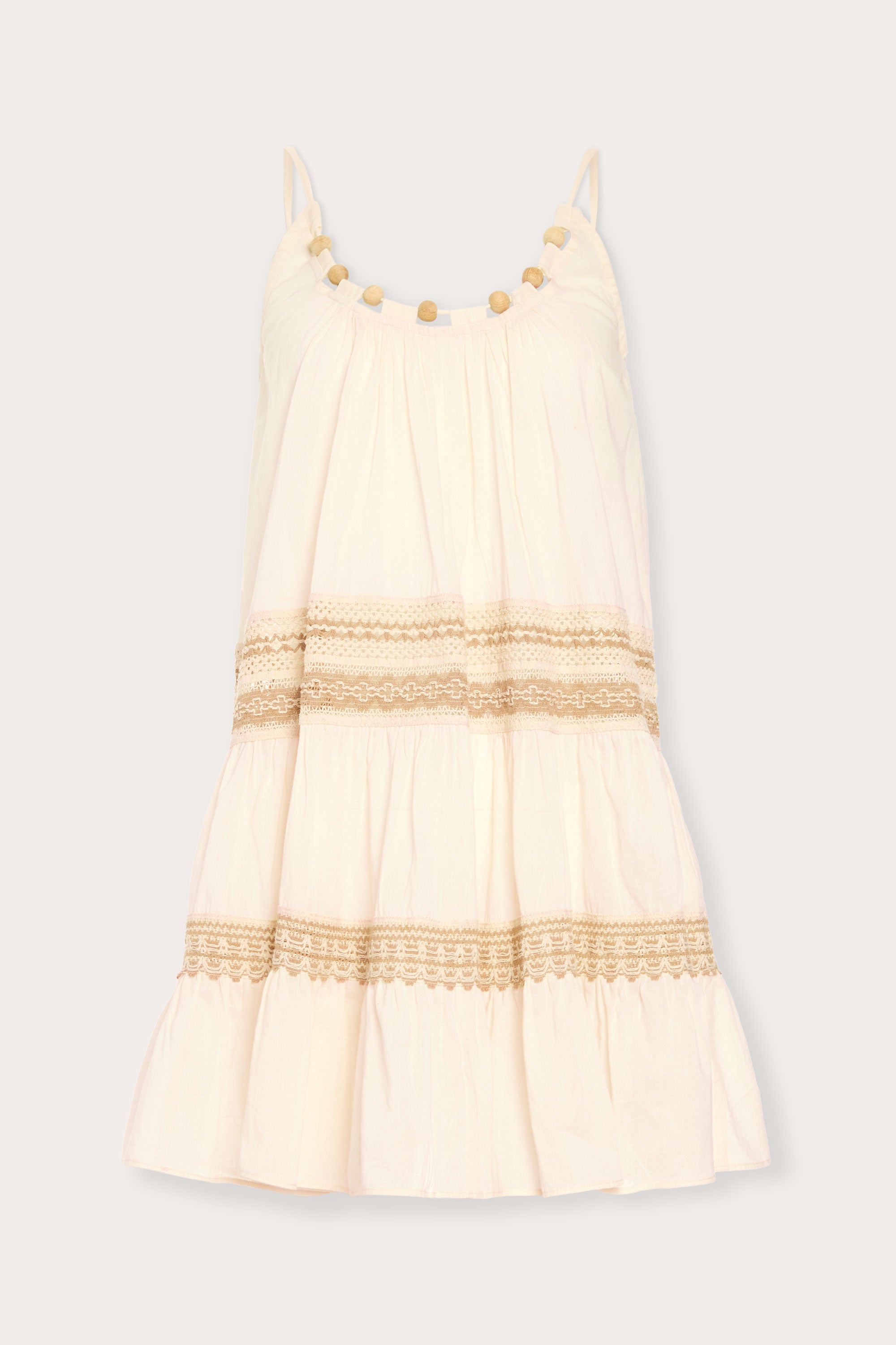 Jovie Embellished Mini Coverup Dress in sandstone | Ramy Brook