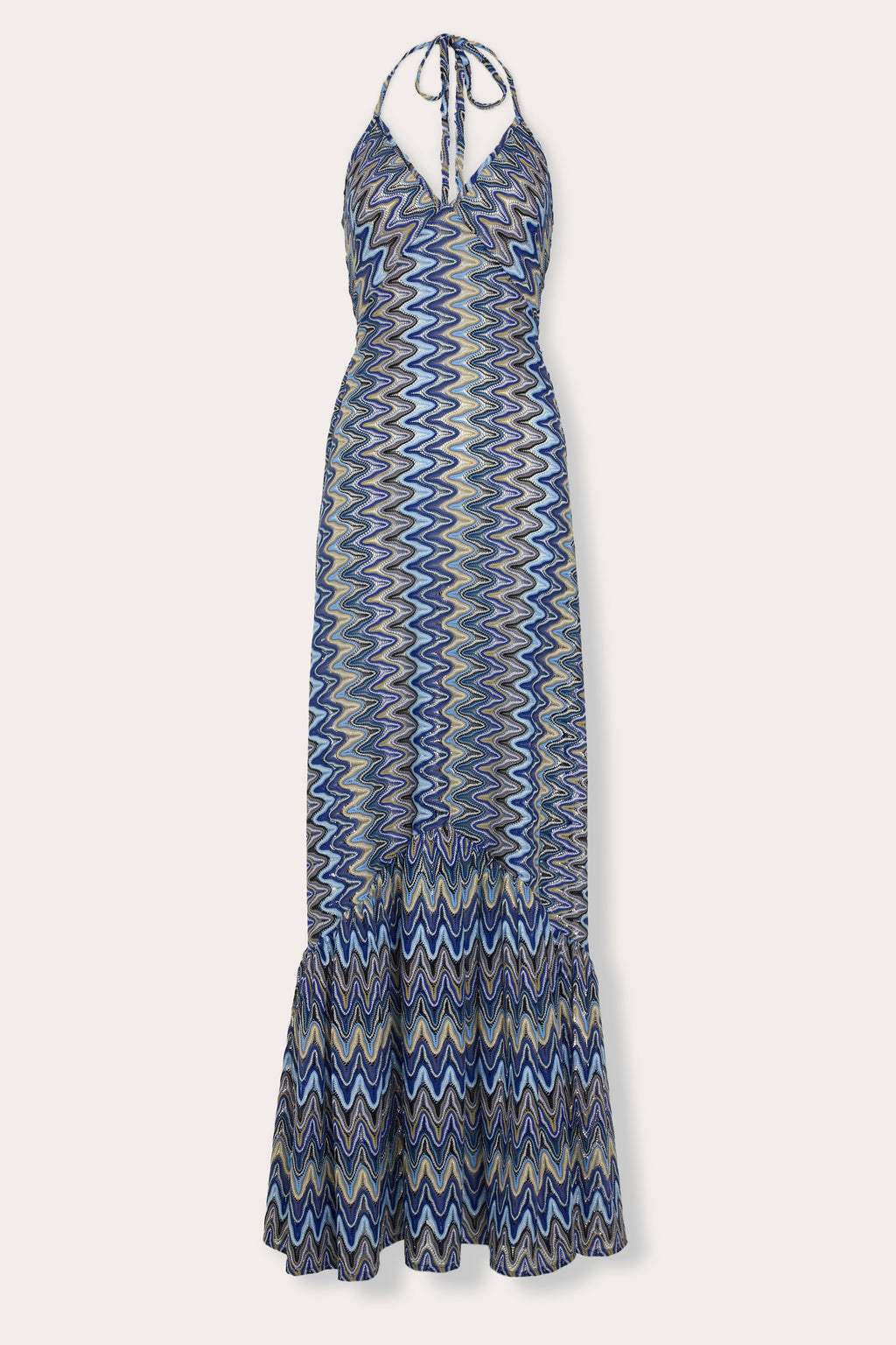 Delilah Chevron Knit Coverup Maxi Dress in ocean zigzag