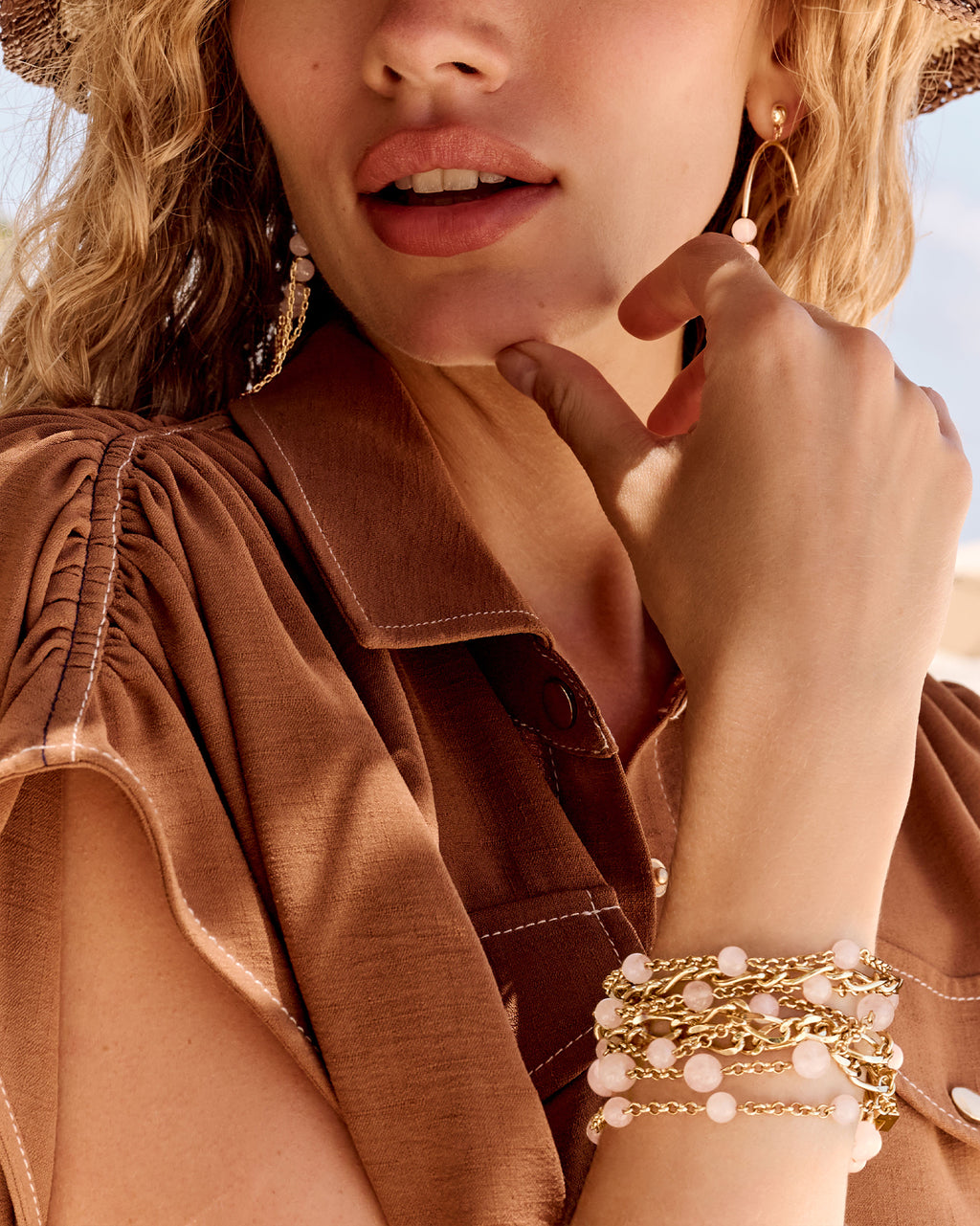Superbe bracelet, perles de mer, fermoir, fleurs - Montres & Bijoux
