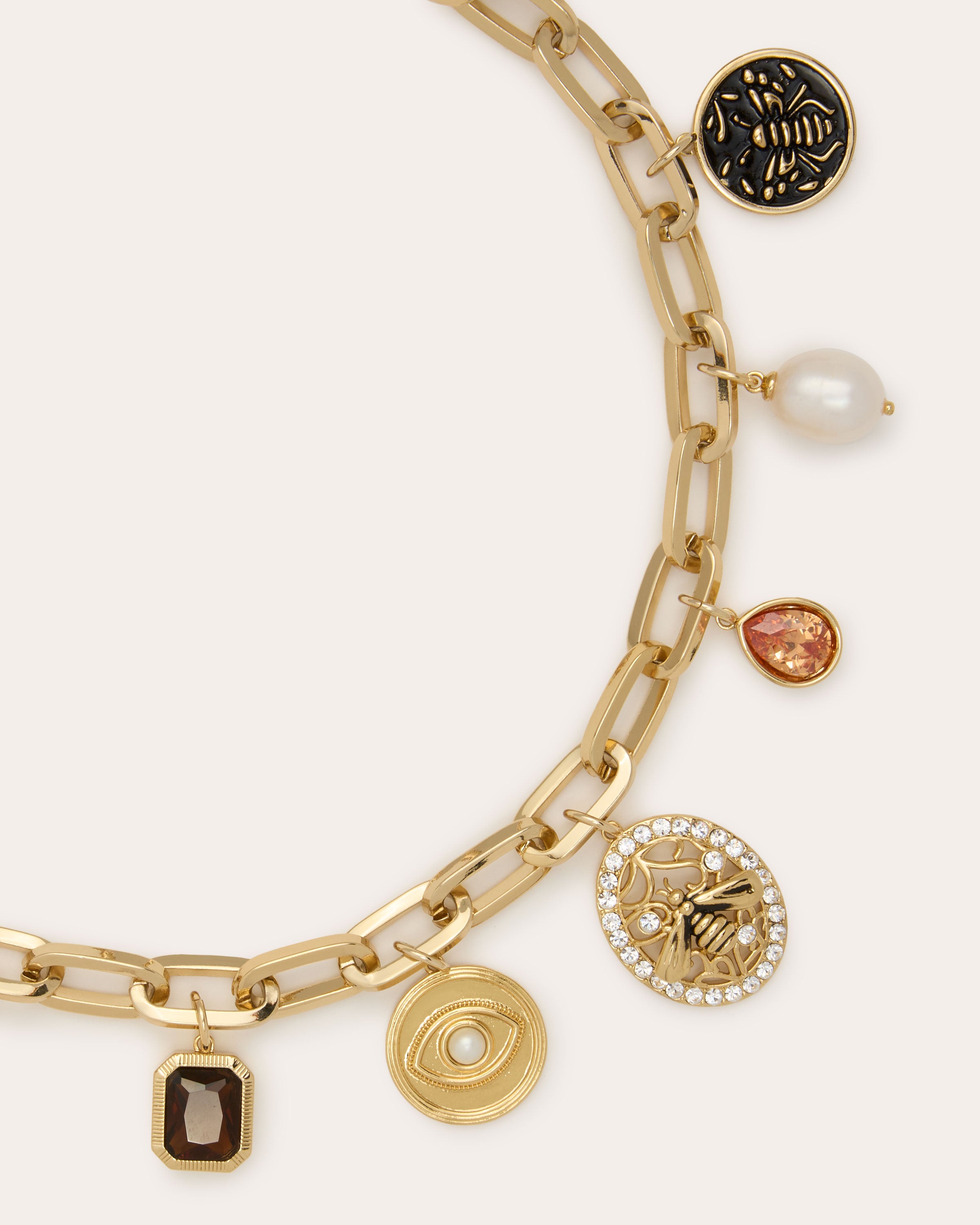 Sara Layered Medallion Charm Necklace Gold - Ramy Brook