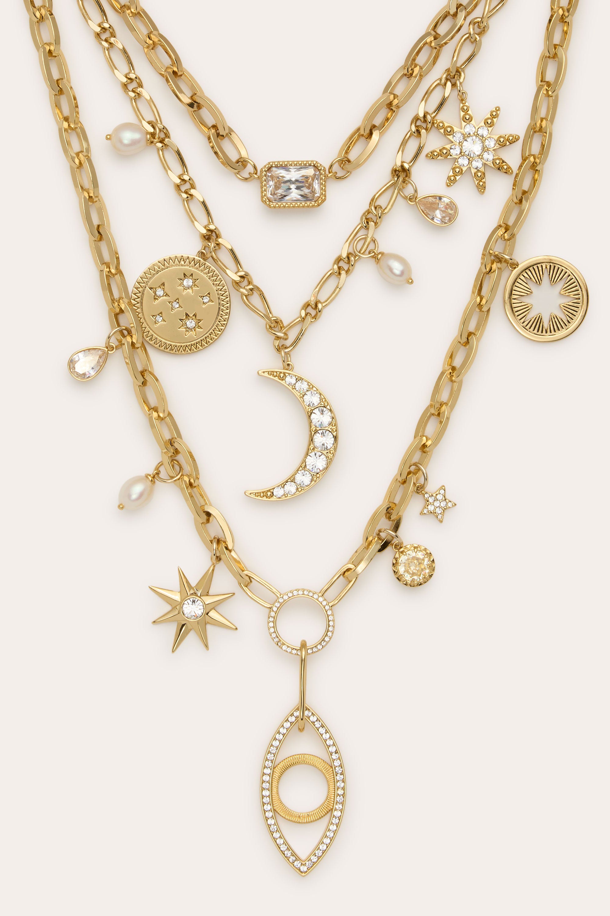 【D&G】00s Mulch Charm Necklace Kahleah Layered Charm Necklace in gold | Ramy Brook