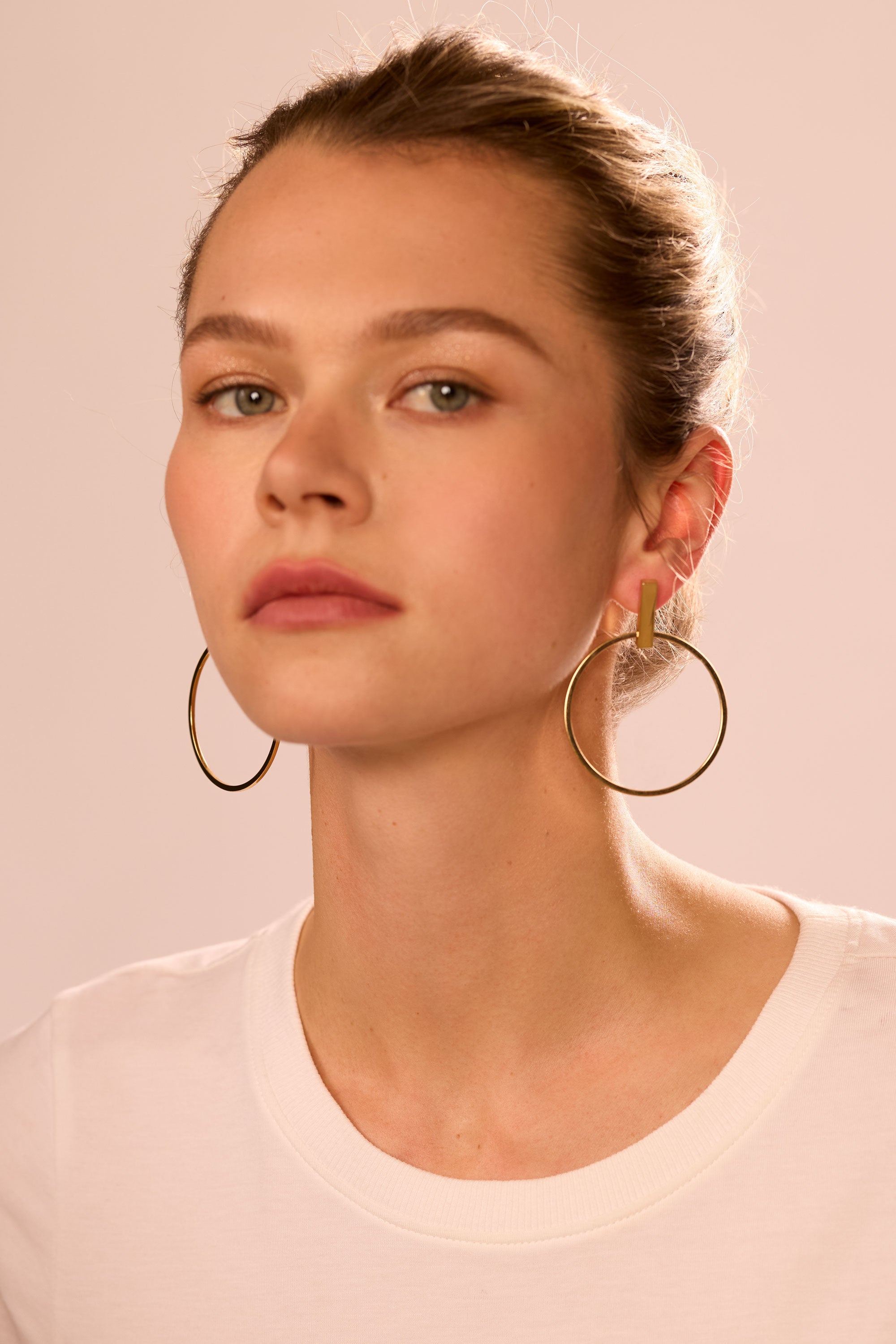 Margy Hoop Earrings in gold | Ramy Brook